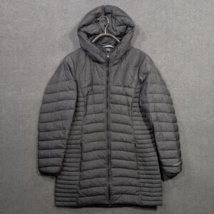 Eddie Bauer Down Jacket Womens Large Puffer Coat Hooded Long Parka Winter